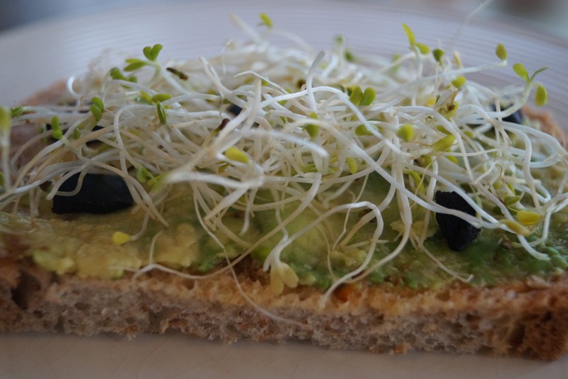 PAN INTEGRAL CON AJO NEGRO, AGUACATE Y GERMINADOS