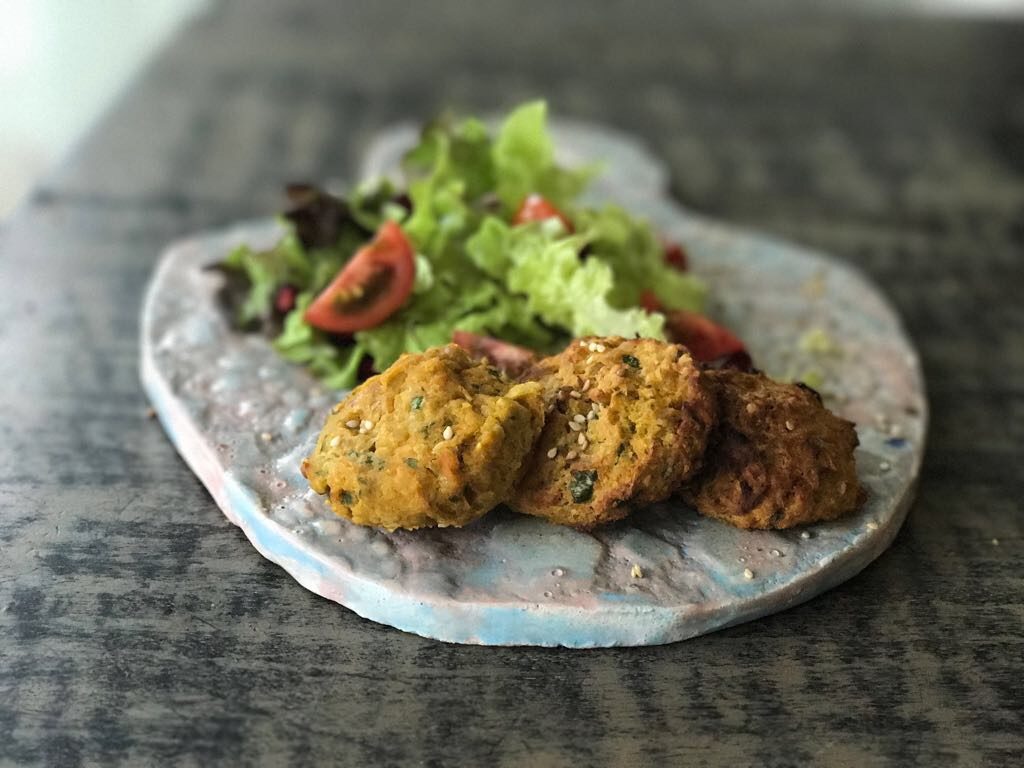 MINI HAMBURGUESAS DE GARBANZOS Y CALABAZA