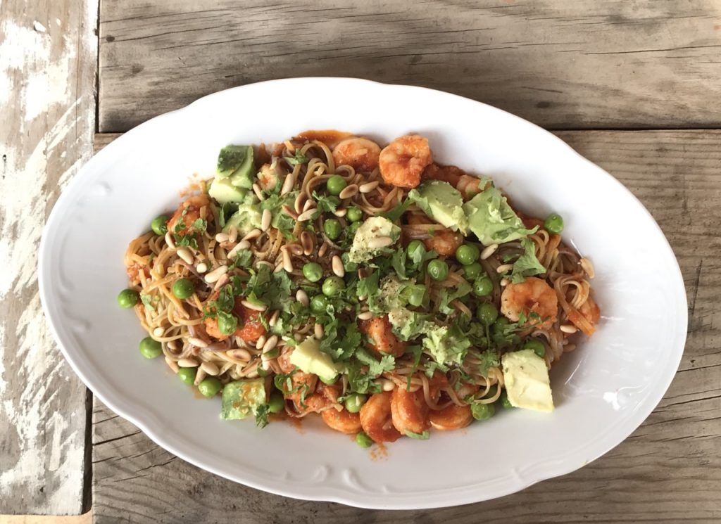 PASTA CON GAMBAS